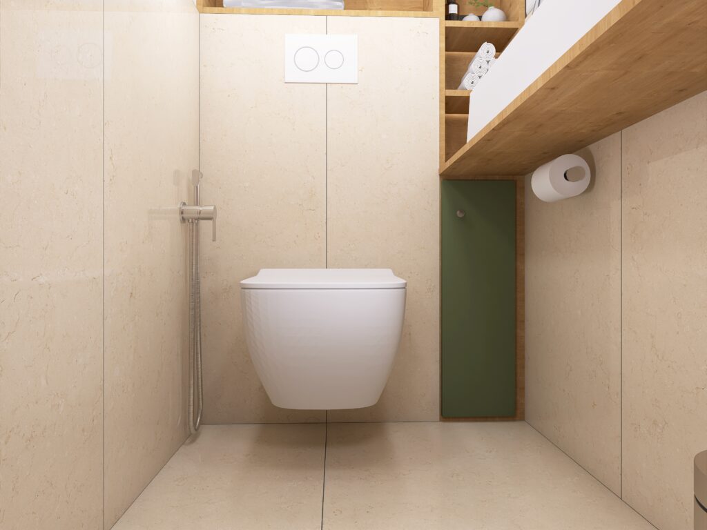 Projekt łazienki dopracowany w każdym detalu. Elegancka aranżacja WC, funkcjonalne rozwiązania i projektowanie wnętrz online.